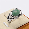 316L Surgical Stainless Steel and Natural Green Aventurine Finger Rings for Men FS-WG3E90C-43-1