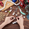 Round Christmas Snowman Print Wood European Beads WOOD-PH0003-25-3