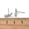 Brass Clear Cubic Zirconia Stud Earrings EJEW-Q014-11P-3