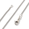 1.5mm Rack Plating Brass Wheat Chain Necklaces for Women Men MAK-L044-57P-4