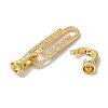 Paperclip Rack Plating Brass Micro Pave Clear Cubic Zirconia Fold Over Clasps KK-A225-08G-2