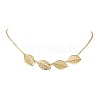 Hollow Leaf Brass Pendant Necklaces NJEW-TA00135-1