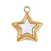 304 Stainless Steel Pave Synthetic Shell Pendants STAS-P402-03B-G-1