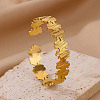 Real 18K Gold Plated 304 Stainless Steel Cuff Bangles BJEW-L695-001G-03-2