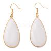 White Shell Dangle Earrings EJEW-L179-03-1