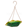 1Pc Leaf Iron Bird Hanging Feeder Tray AJEW-GA0007-34-7