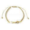 Adjustable Natural Cultured Freshwater Pearl & Shell Braided Bead Bracelets BJEW-JB09890-1