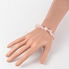 Chips Natural Rose Quartz Beaded Stretch Bracelets BJEW-JB02131-01-3