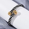 304 Stainless Steel Torque Bangles for Women BJEW-P310-22MC-3