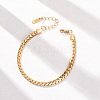 304 Stainless Steel Panzer Chain Bracelets for Women BJEW-F529-15G-1