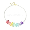 Dyed Natural Quartz Crystal Prism Necklaces NJEW-JN05162-4