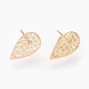 Brass Stud Earrings X-KK-S345-277G-2