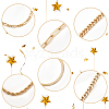 ANATTASOUL 6Pcs 6 Style Brass Twist Rope & Figaro & Paperclip & Curb Chain Bracelets Set for Women BJEW-AN0001-10-3