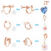 SUNNYCLUE 18Pcs 3 Style Brass Clip-on Earring Findings FIND-SC0003-96RG-3