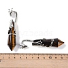 Natural Tiger Eye Faceted Pointed Bullet Big Pendants G-L524-19P-11-3