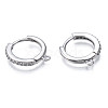 Brass Micro Pave Cubic Zirconia Huggie Hoop Earring Findings X-KK-T063-013P-NF-2