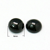 Natural Black Agate Cabochons G-C108-6mm-3-1