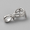 Rhodium Plated Sterling Silver Pendant Cabochon Settings LS-STER-WH0016-07P-2