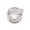 Brass Pave Clear Cubic Zirconia Charms CU-CBAD306-24C-P-2