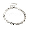 Non-Tarnish 304 Stainless Steel Dumbbell & Oval Link Chains Bracelets for Men & Women BJEW-D042-11P-1