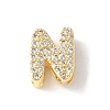 Brass Micro Pave Clear Cubic Zirconia Initial Multi-strand Links KK-S520-01G-14-1