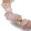 Natural Rose Quartz Chips Beaded Stretch Bracelets BJEW-JB09476-04-3