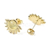 Natural Prehnite Stud Earrings EJEW-K288-01G-04-2