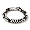 304 Stainless Steel Cuban Link Chain Bracelets for Women Men BJEW-Q341-15A-AS-1