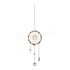 Iron Wire Winding Round Chandelier Decor Hanging Prism Ornaments HJEW-M002-21G-2