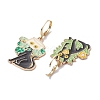 10Pcs 10 Styles Cat Shape Alloy Enamel Dangle Earrings EJEW-JE05822-5