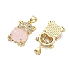 Rack Plating Brass Micro Pave Clear Cubic Zirconia Pendants KK-Q006-20G-2