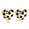 Golden Alloy Enamel Stud Earring Finding Accessories FIND-U006-08G-01-1