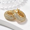 Brass Micro Pave Clear Cubic Zirconia Hoop Earrings EJEW-C502-08G-1