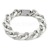 304 Stainless Steel Ceramics Cuban Link Chain Bracelets for Men BJEW-B102-02P-01-1