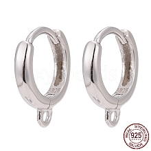 Rhodium Plated 925 Sterling Silver Hoop Earrings STER-K168-042P