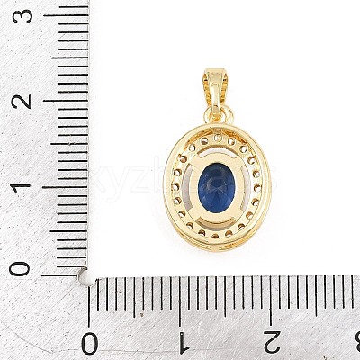 Brass Micro Pave Blue Cubic Zirconia Pendants KK-E798-15G-1