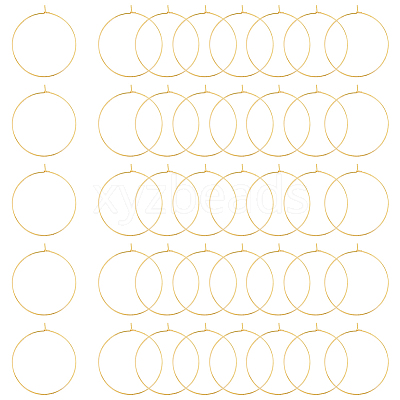 40Pcs Brass Hoop Earrings Findings KK-DC0001-11-1