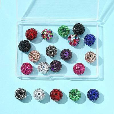 20Pcs 10 Colors Acrylic Rhinestone Beads OACR-FS0002-32-1