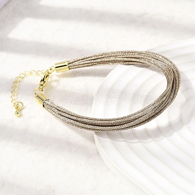 Polyester Metallic Braided Multi-strand Cord Bracelet for Bracelet Making BJEW-H642-02G-1