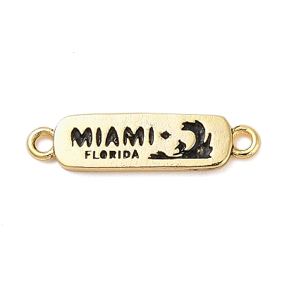 Beach Theme Rack Plating Brass Rectangle Connector Charms KK-P261-08A-G05-1
