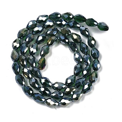 Transparent Electroplate Glass Beads Strands EGLA-N013-T8mm-B15-1