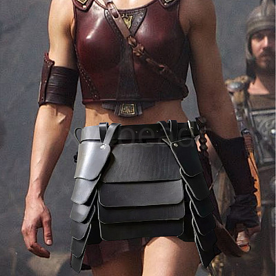 Medieval Viking PU Leather Belt Skirt AJEW-WH20077-031A-1