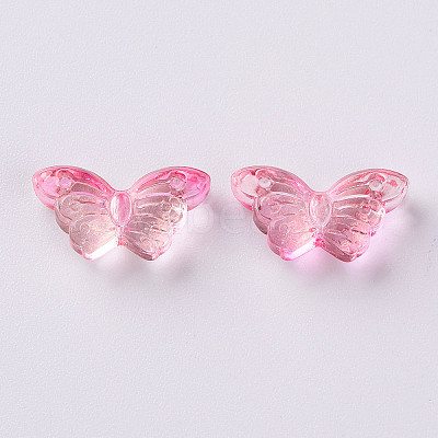 Transparent Spray Painted Glass Beads GLAA-S190-018A-01-1