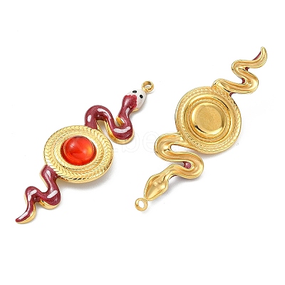 304 Stainless Steel Enamel Pendants STAS-T076-07G-03-1