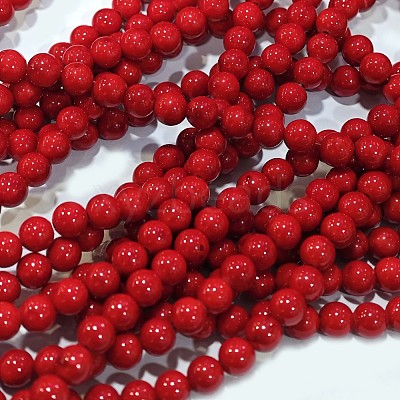 Natural Dyed Mashan Jade Gemstone Bead Strands X-G-R272-10mm-01-1