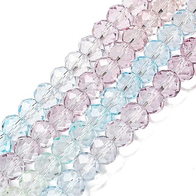 Transparent Painted Glass Beads Strands X1-DGLA-A034-T8mm-A15-1