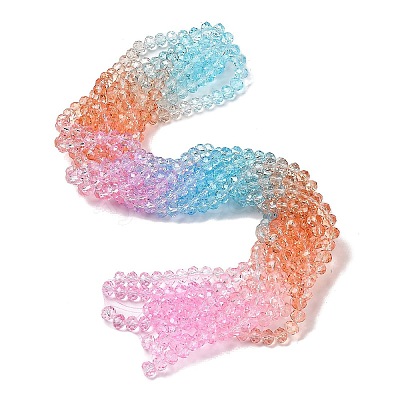 Transparent Painted Glass Beads Strands X1-DGLA-A034-T6mm-A19-1