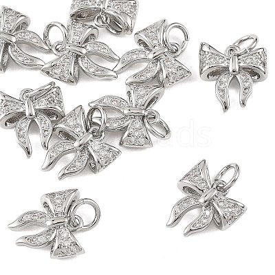 SHEGRACE Brass Micro Pave Clear Cubic Zirconia Charms XGRQ4N997-736P-1