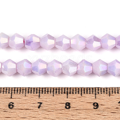 Anti-Tarnish Electroplate Bicone Glass Beads Strands EGLA-T021-6mm-16-01-1