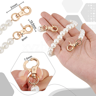 2Pcs ABS Plastic Imitation Pearl Beaded Bag Straps AJEW-PH0003-99A-1